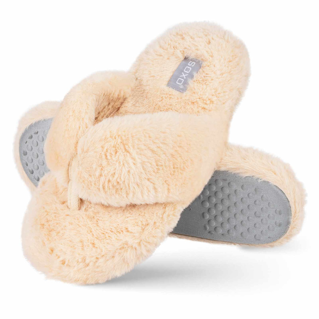 Damen-Hausschuhe Flip-Flops Beige