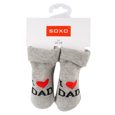 Set mit 3x Bunte Babysocken mit Aufschrift | SOXO