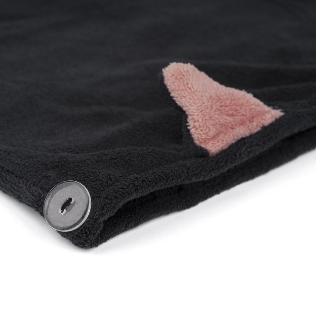 Badeturban Schwarze Katze | Handtuch | 60x25 cm | MOMO WAY