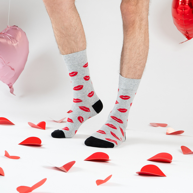 Set Boxershorts und Socken mit Kuss-Motiv