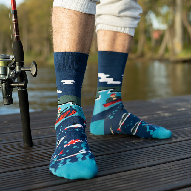Socken mit Angler-Motiv 2er-Pack