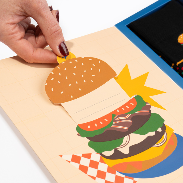 Socken Geburtstagskarte Burger 2 Paar