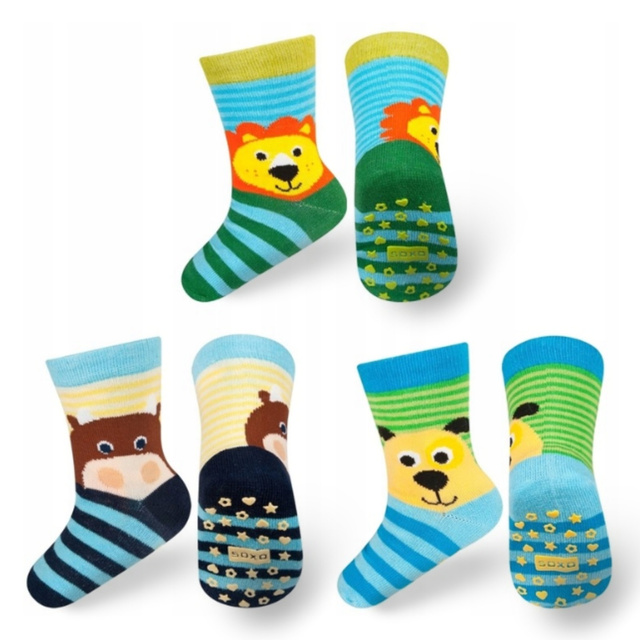Set mit 3x Kindersocken mit Haustieren | SOXO