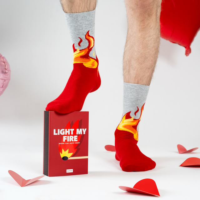 Socken mit Feuer-Motiv 2er-Pack