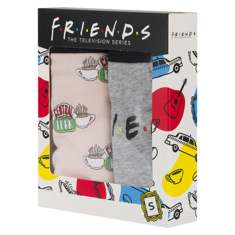 Set 2x SOXO Friends Damen-Slips und 3x Friends Damen-Socken | Geschenk für sie | rosa