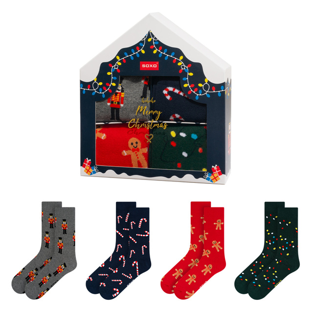 Socken mit Weihnachts-Motiv 4er-Pack