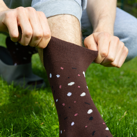 1 Paar von lustigen Socken mit Black Pudding motiv in einzigartiger Verpackung | Herrensocken | SOXO