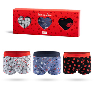 Boxershorts mit Herz und Kuss-Motiv 3er-Pac
