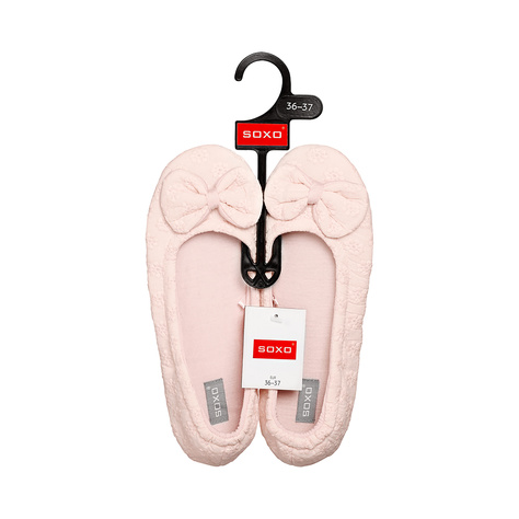 SOXO bequem Damen Hausschuhe | rosa Ballerinas