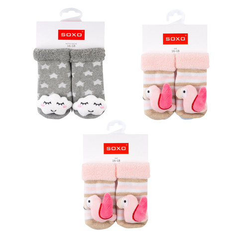 Set mit 3x Bunte Babysocken mit Rassel | SOXO