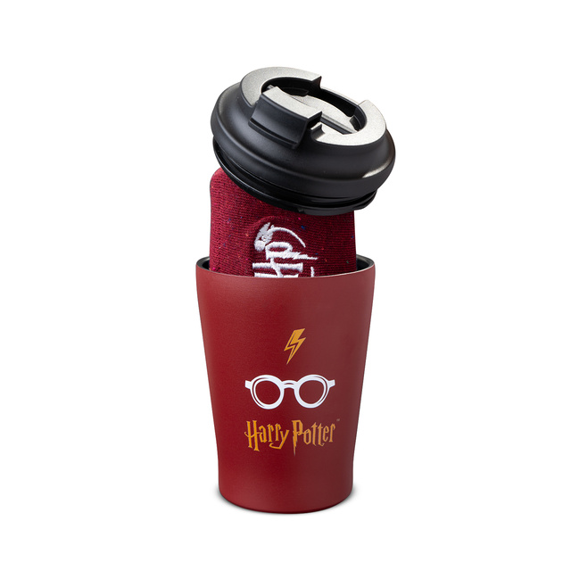 Harry Potter Socken + Thermobecher Geschenkset