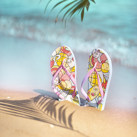 SOXO Strand Flip Flops unisex | Eiscreme Muster