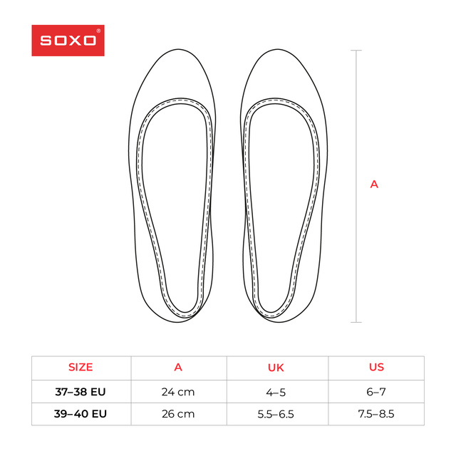 Grau Hausschuhe Damen Ballerinas SOXO mit einem Bogen 