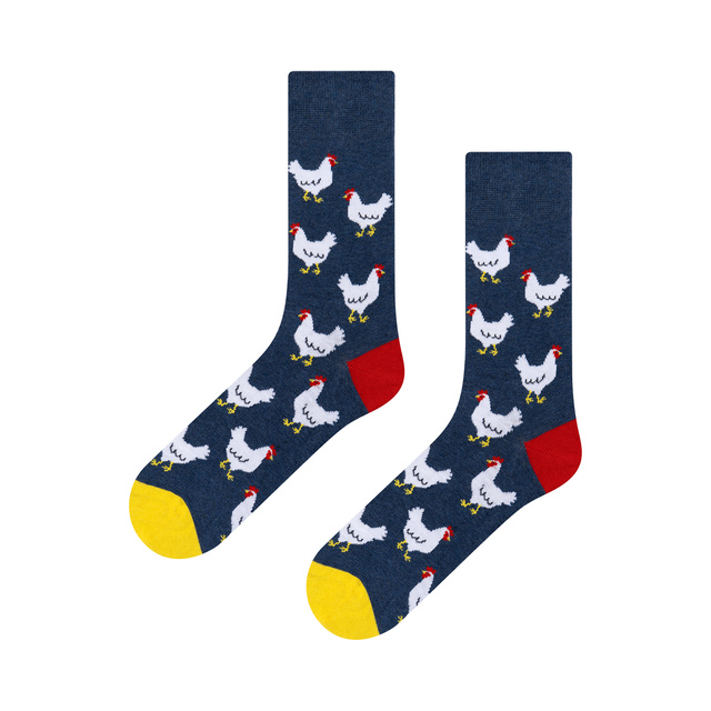 Socken mit Henne-Motiv