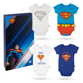 Set aus 4x Warner Bros Superman Baby-Bodys