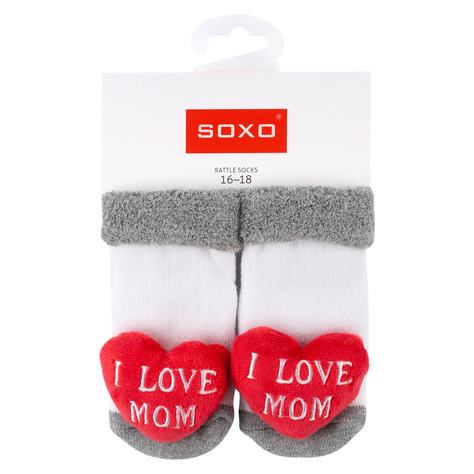 Set mit 3x Bunte Babysocken mit Rassel | SOXO