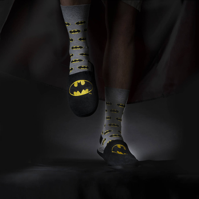 Set Socken + Hausschuhe mit Batman-Motiv