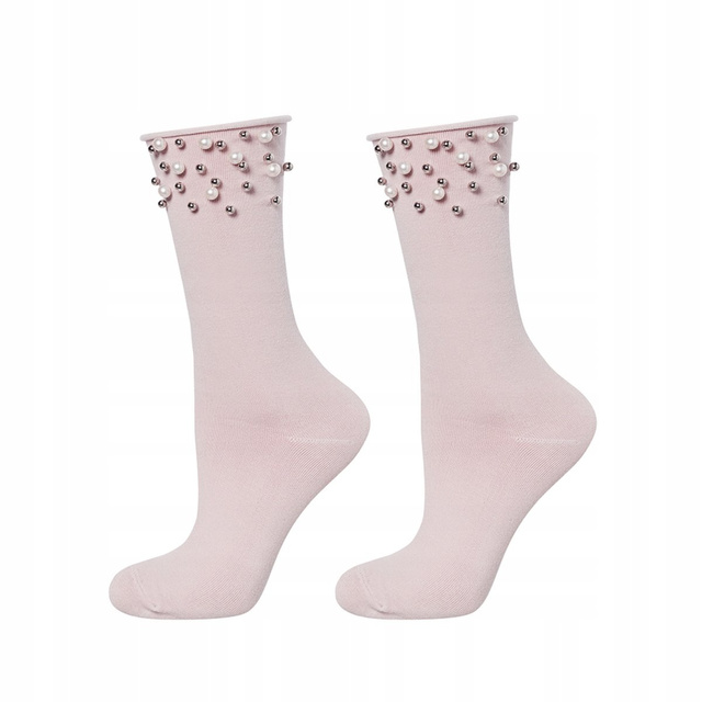 Klassische Damen Socken SOXO mit Perlen Baumwollen Geschenk