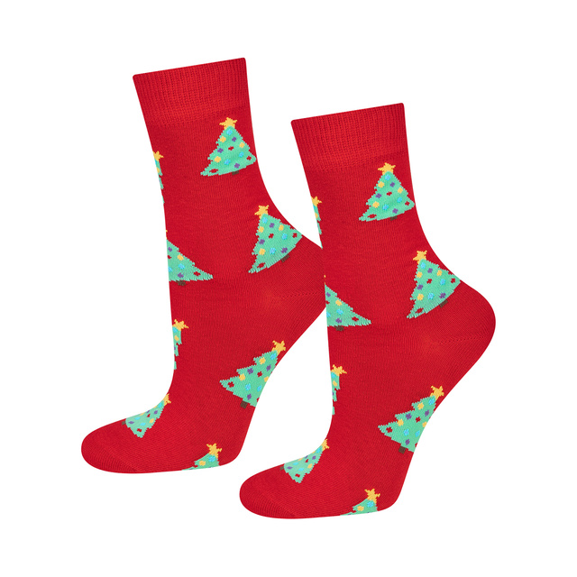 4 Paar von lustigen Socken mit Weihnachtsmotiv in einzigartiger Verpackung | Damensocken | SOXO