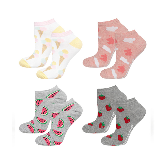 Set mit 4x Kurze Damensocken | Verschiedene Designs | SOXO