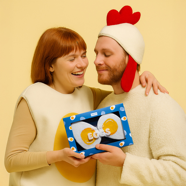 Socken mit Hartem Ei-Motiv