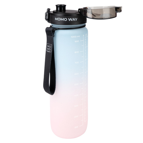 MOMO WAY Wasserflasche blau und rosa | ideal für Reisen | BPA free | Tritan | MOMOWAY