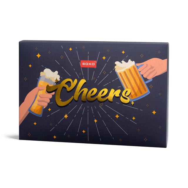 Set Socken Cheers-Motiv 2er-Pack + Flaschenöffner