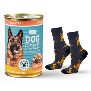 Socken mit Deutscher Schäferhund-Motiv in Dose
