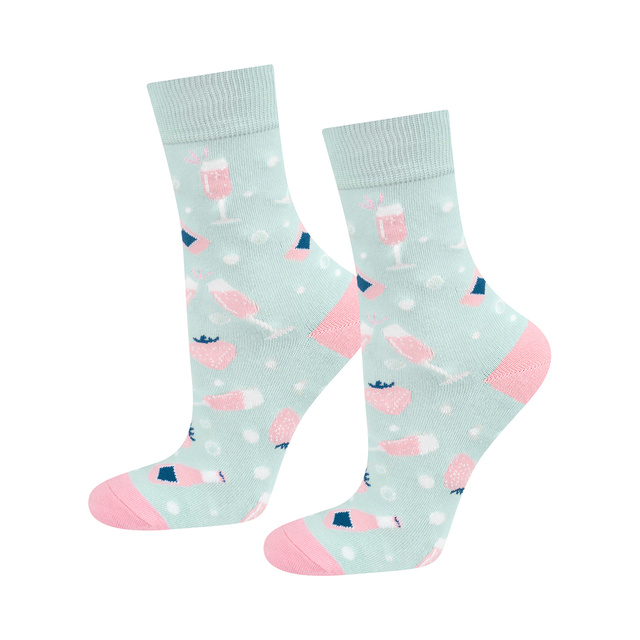 2 Paar von lustigen Socken mit Proseccomotiv in einzigartiger Verpackung | Damensocken | SOXO