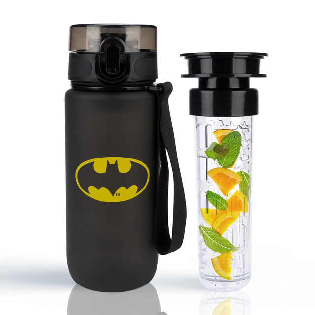 Wasserflasche 600 ml schwarz | langlebig und praktisch | Batman