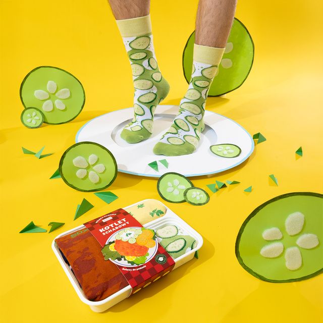 Socken mit Schnitzel-Motiv 2er-Pack