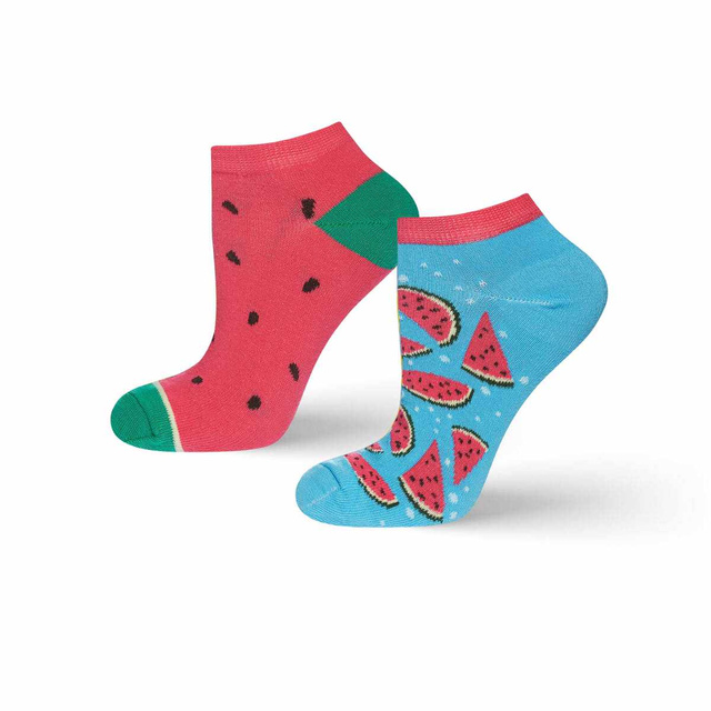 SOXO bunte Damen kurze Socken | rosa und blau