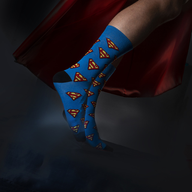 Socken mit Batman und Superman DC-Comics-Motiv 2er-Pack