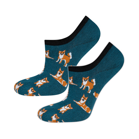 1 Paare von lustigen Kurz Socken mit Hundmotive | Herensocken | SOXO