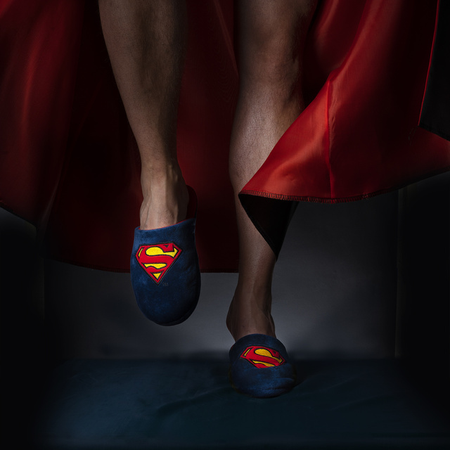 Herren-Hausschuhe Superman-Motiv