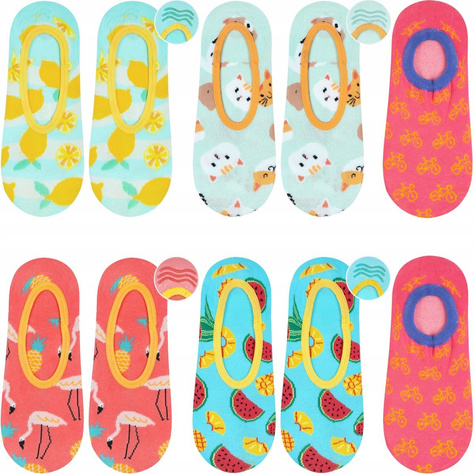 Satz 5x Frauensocken bunte SOXO lustiges mit Silikon Geschenk 