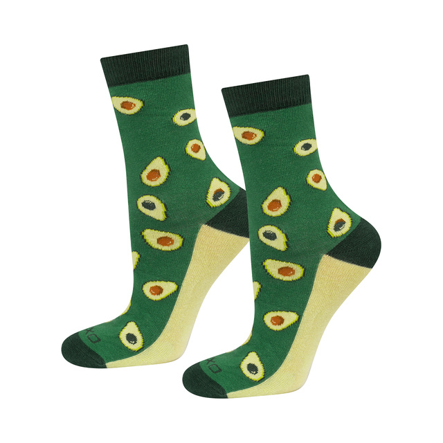 1 Paar von lustigen Socken mit Avocadomotiv in einzigartiger Verpackung | Damen-/Herrensocken | SOXO