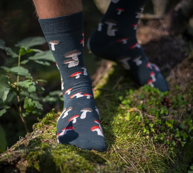 Socken mit Pilz-Motiv