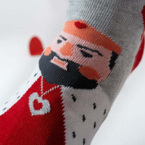 1 Paar von lustige Socken mit König und Königin Motiv in einzigartiger Verpackung zum Valentinstag | Herrensocken | SOXO