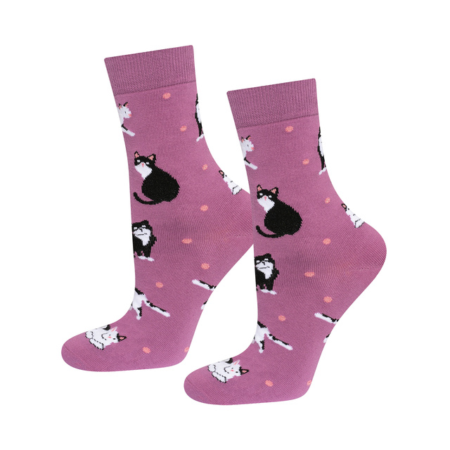 3 Paare von lustigen Socken mit Katzenmotiv in einzigartiger Verpackung | Damensocken | SOXO