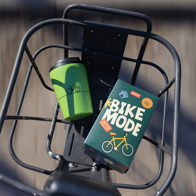 Geschenkset Socken Fahrrad + Thermobecher