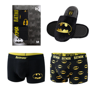Set mit 2x Boxershorts + 1x Hausschuhe | Batman DC COMICS | SOXO
