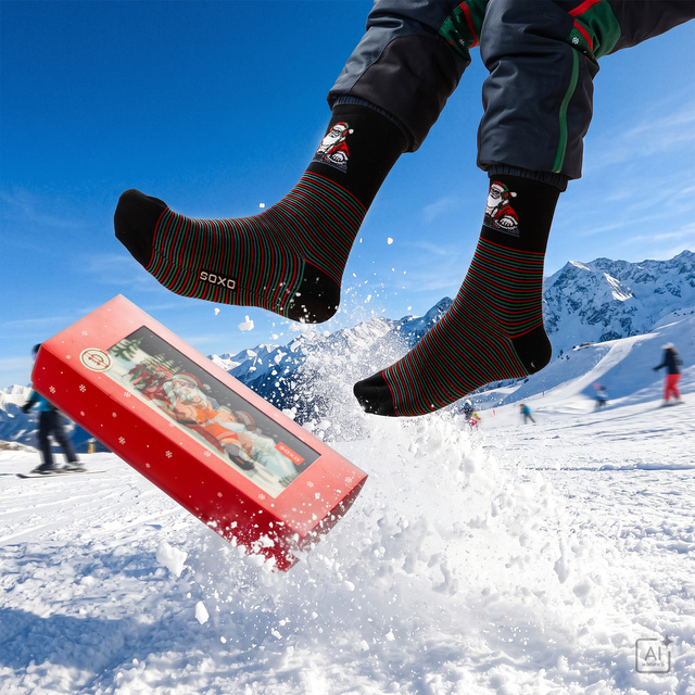 Socken mit Frecher Weihnachtsmann DJ 3er-Pack