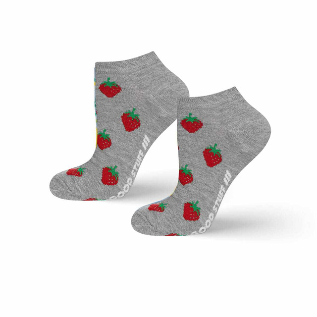 1 Paare von lustige Kurze Socken mit Erdbeere | Damensocken | SOXO