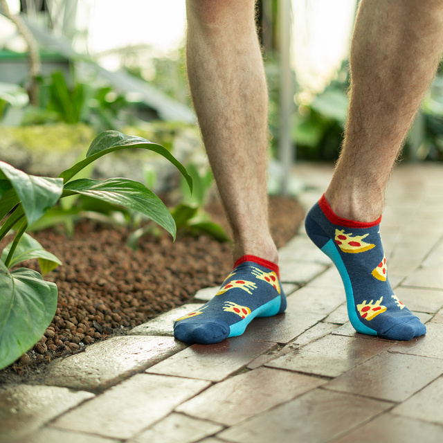 Kurze Socken mit Pizza und Bier-Motiv 3er-Pack