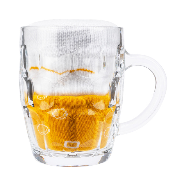 1 Paar von lustigen Socken mit Bierkrugmotiv in einzigartiger Verpackung | Herrensocken | SOXO